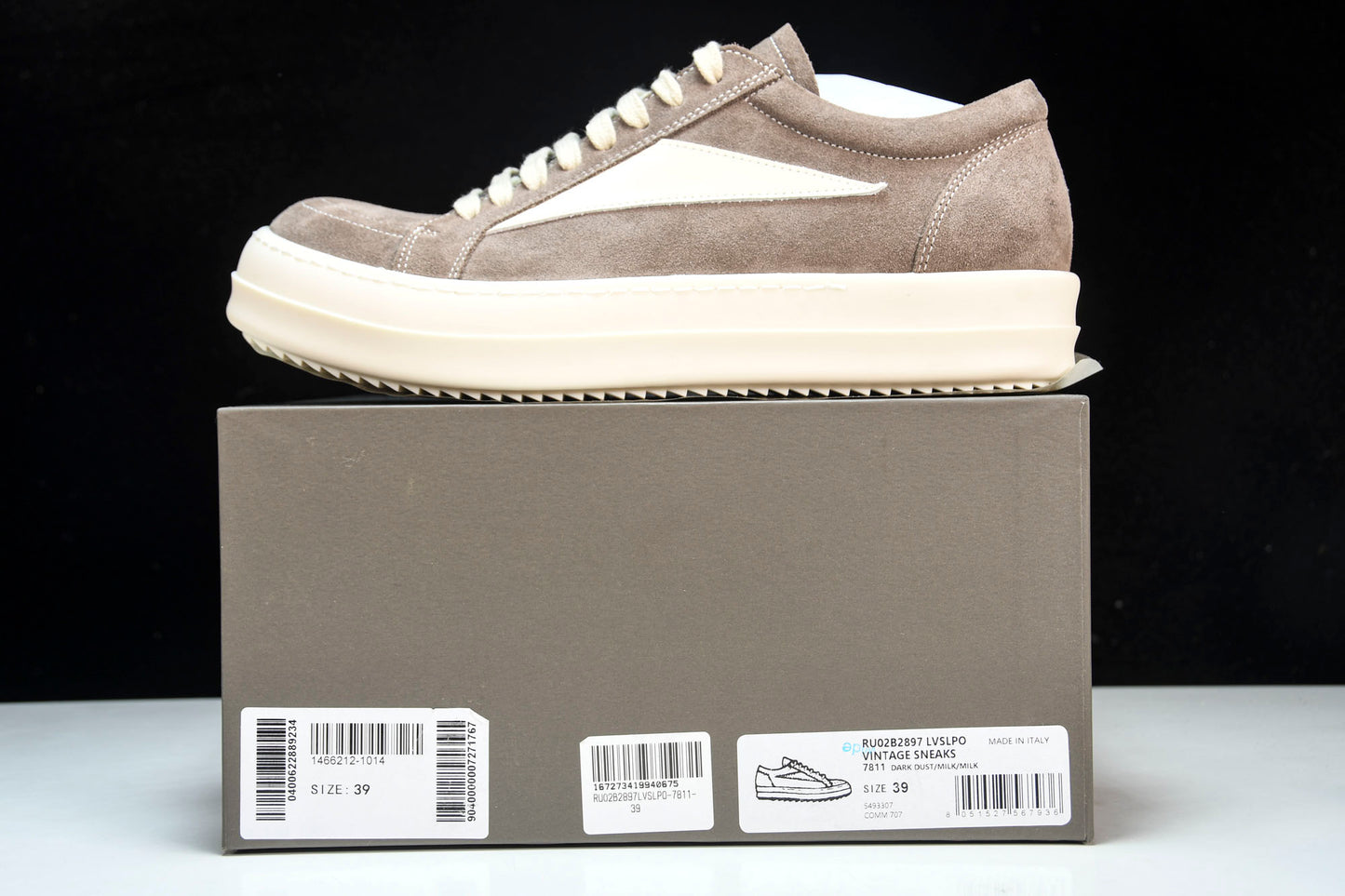 Rick Owens Vintage Sneaks Suede 'Dark Dust'