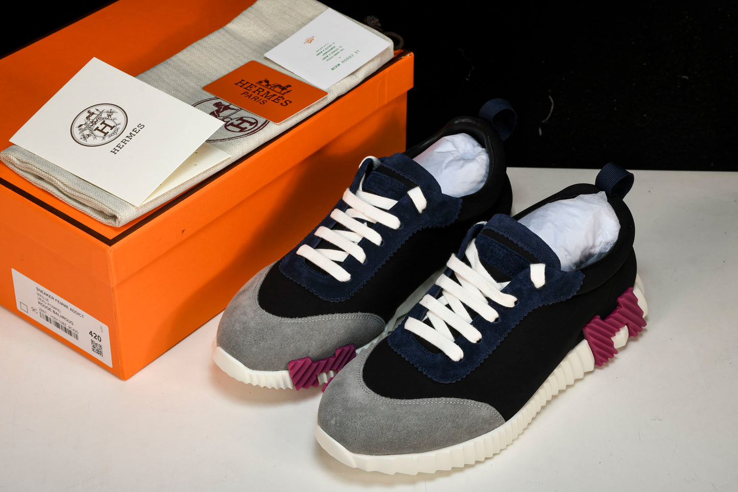 Hermès Bouncing Sneaker 'Noir Bordeaux'