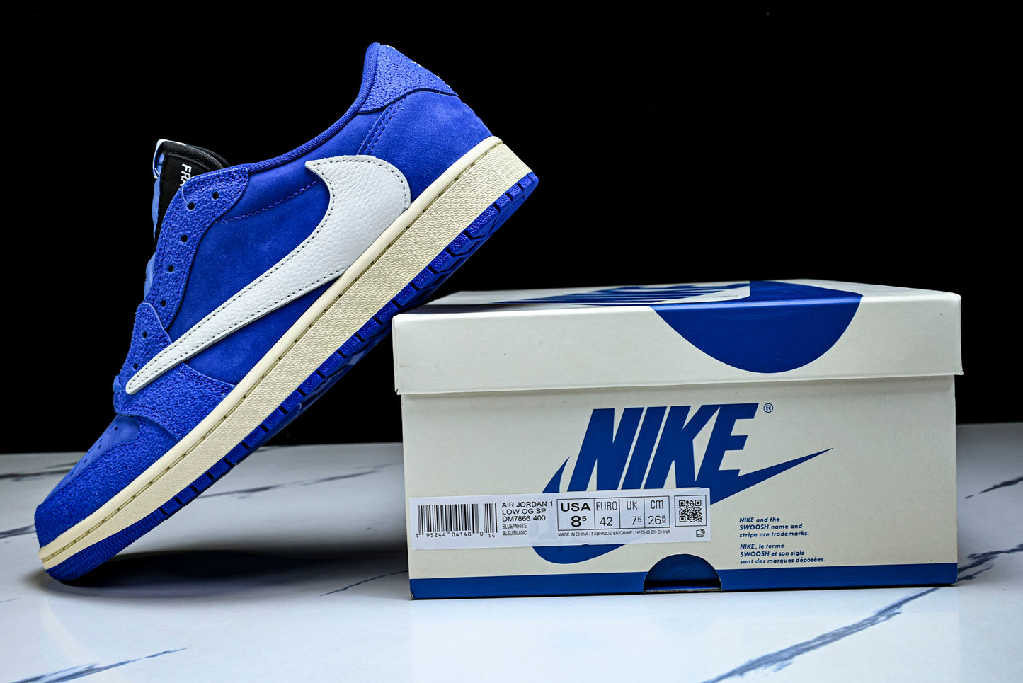 Travis Scott x Fragment AJ1 Low ‘Reverse Sail Military Blue’ (Unreleased)