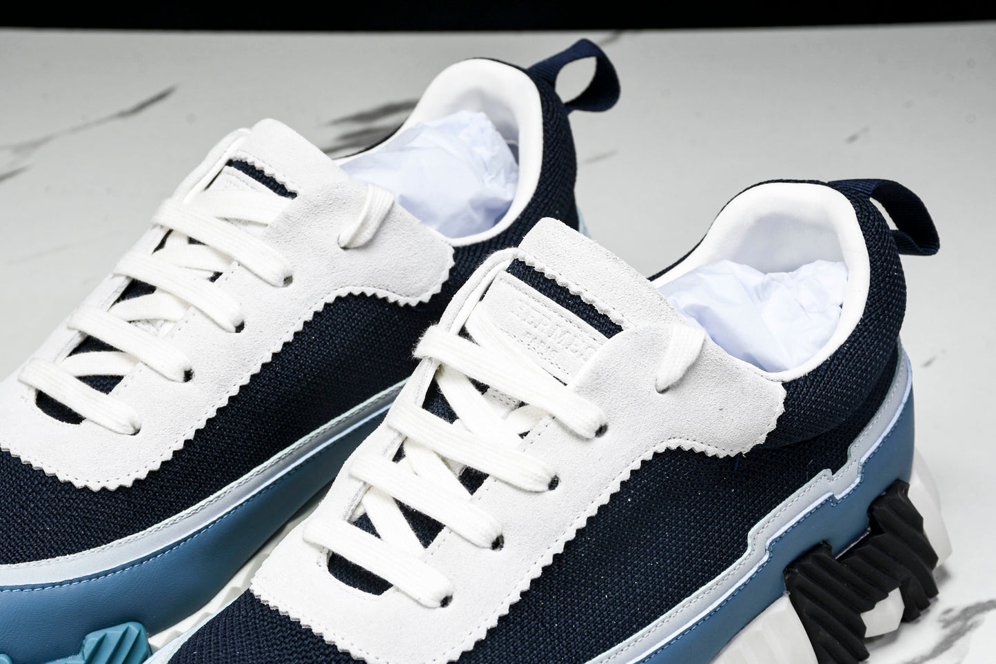 Hermès Bouncing Sneaker Panelled 'Marine Bleu Blanc'
