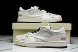 Travis Scott AJ1 Low x Supreme 'White Black Sole' (Custom)