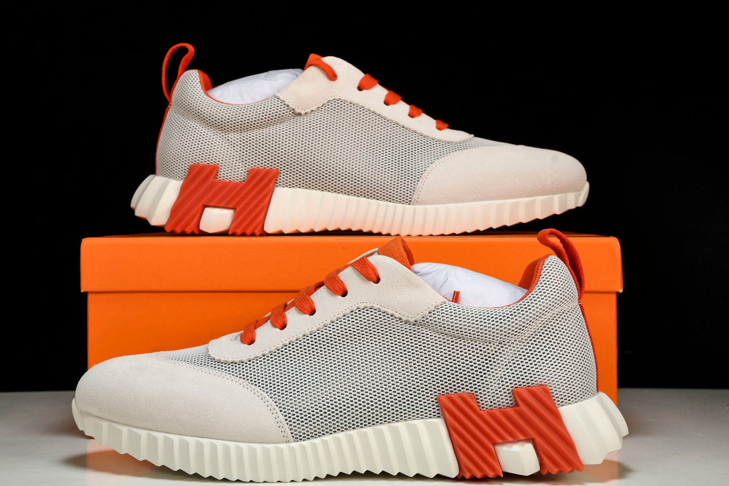 Hermès Bouncing Sneaker 'Blanc Orange Bleu'