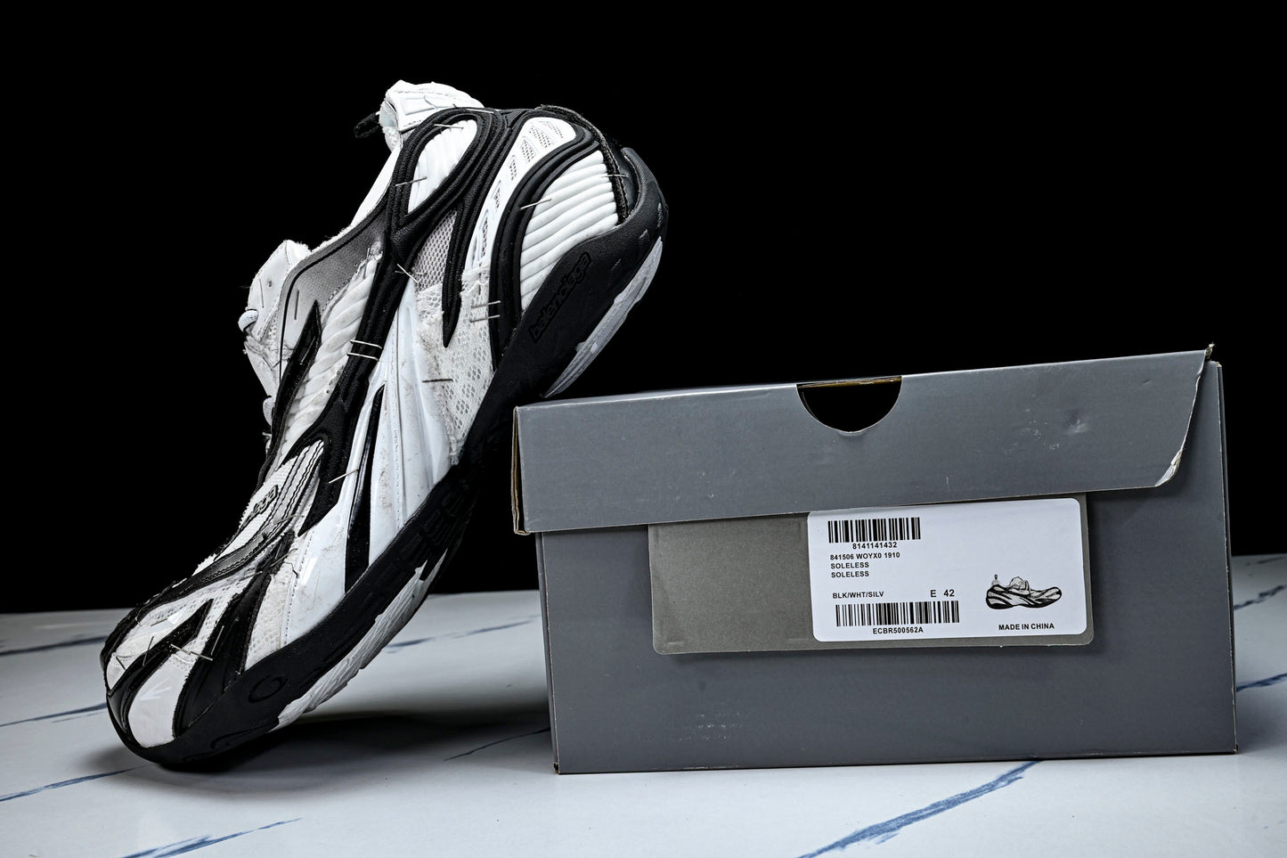 Вalenciaga Soleless Sneaker 'White Black'