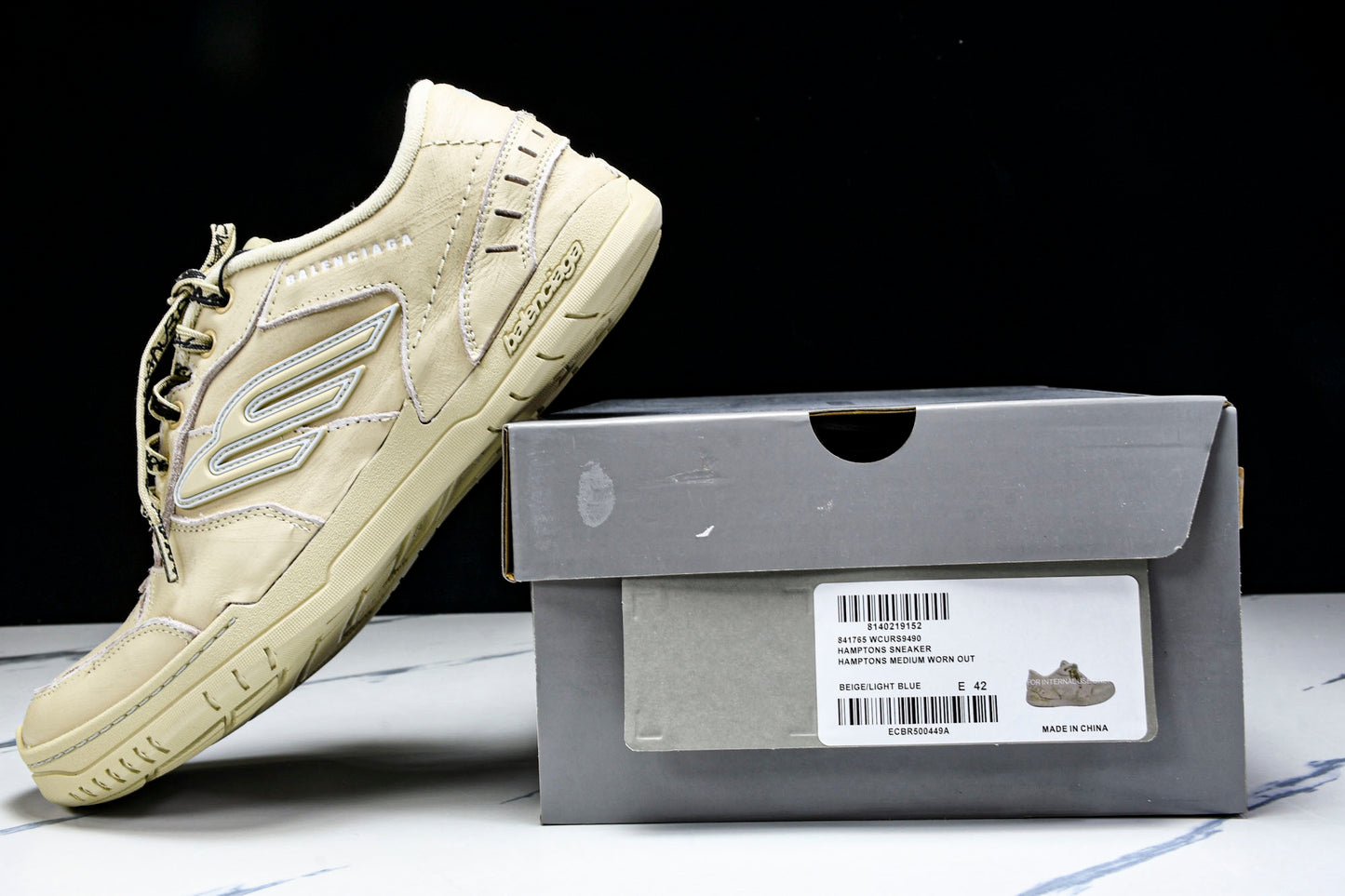 Вalenciaga Hamptons Worn-Out Sneaker 'Beige'