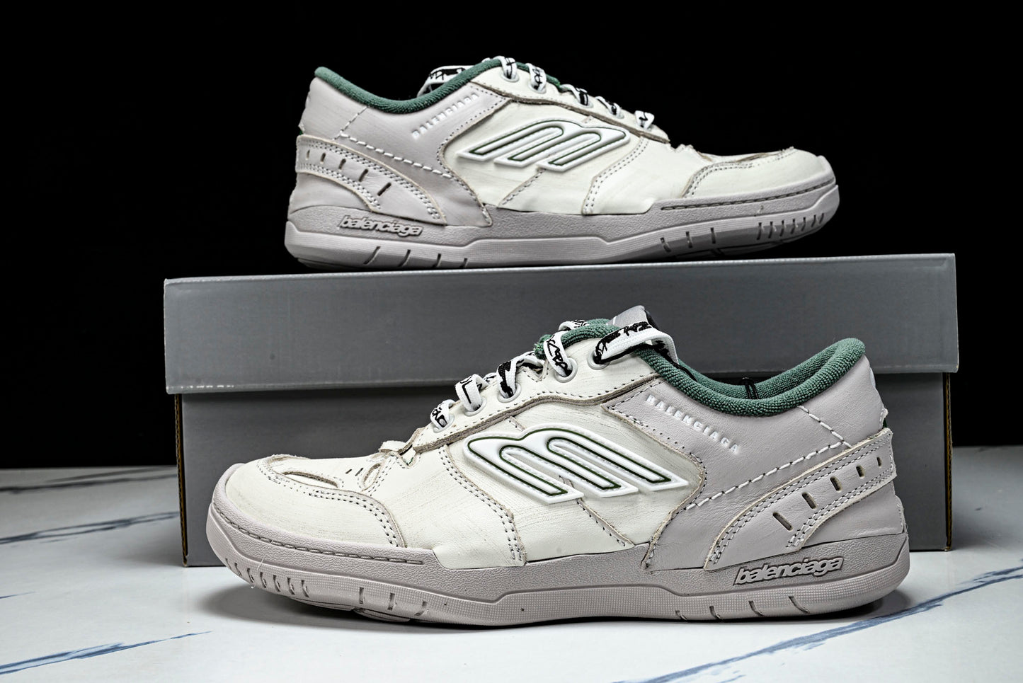 Вalenciaga Hamptons Worn-Out Sneaker 'Beige Green'