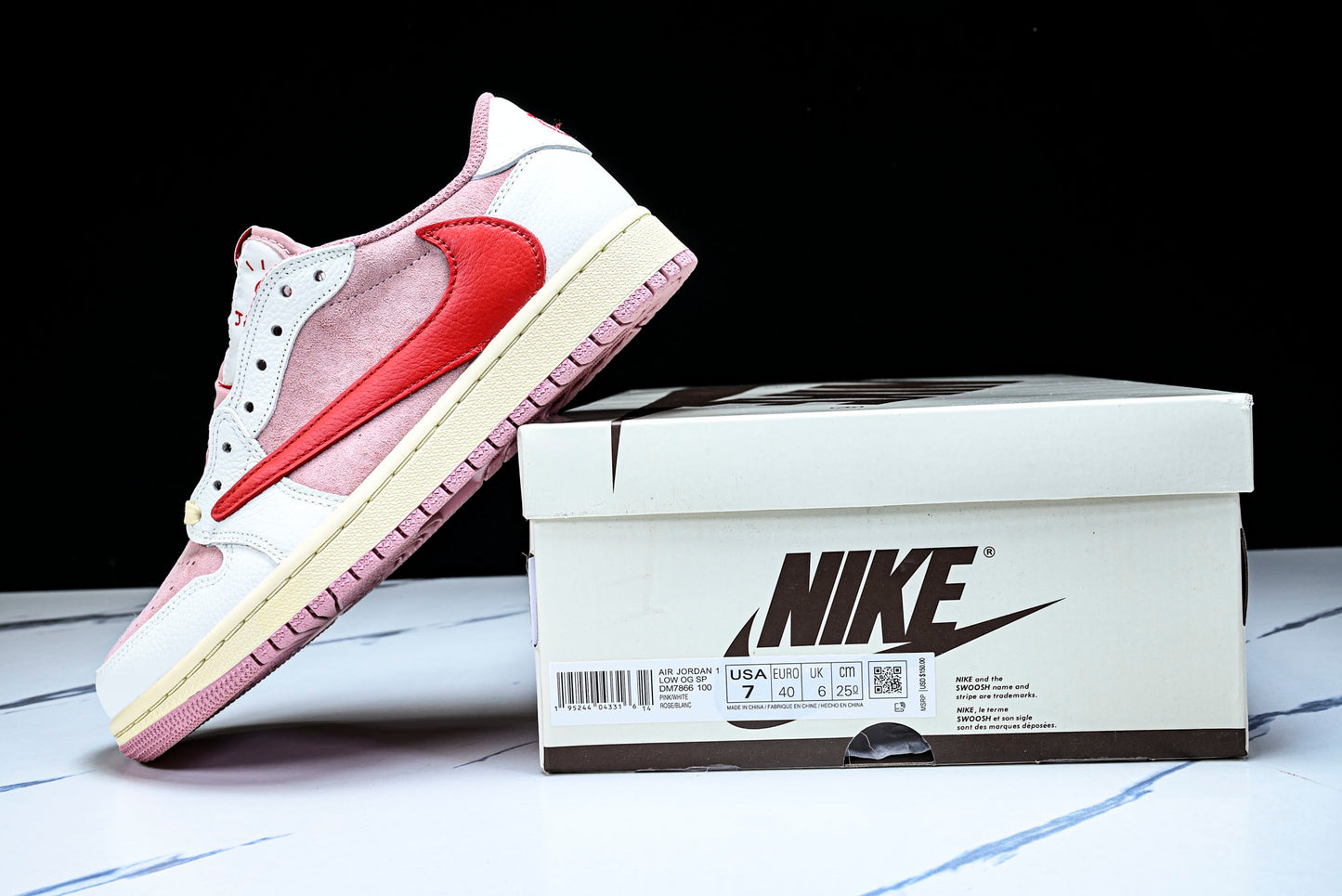 Travis Scott AJ1 Retro Low OG 'Tropical Pink'