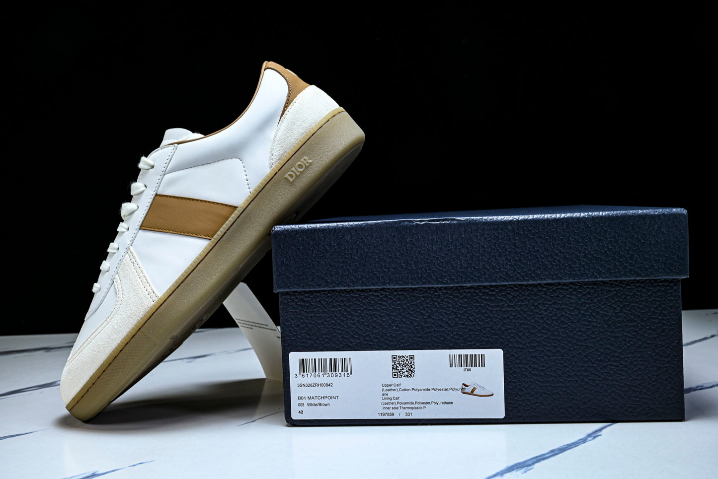 D1or B01 Matchpoint Sneaker 'Cognac White'