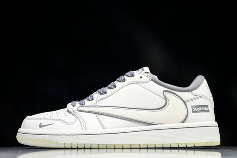 Travis Scott AJ1 Low x Supreme 'White Grey 3.0' (Custom)