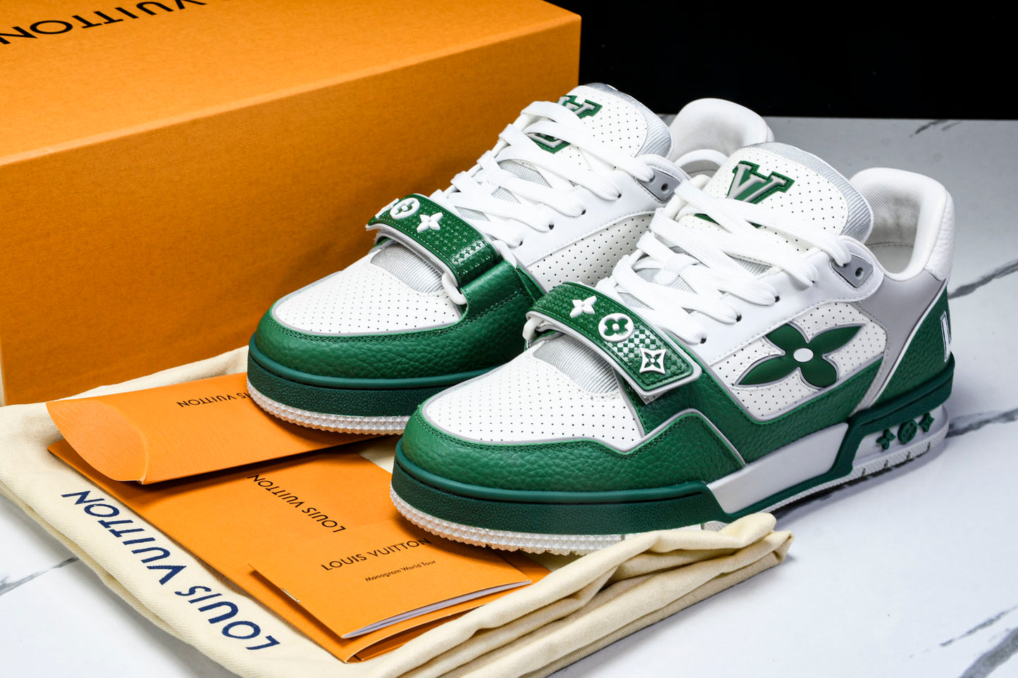 Louis Vuittоп Trainer Low Velcro Strap 'Perforated Green'