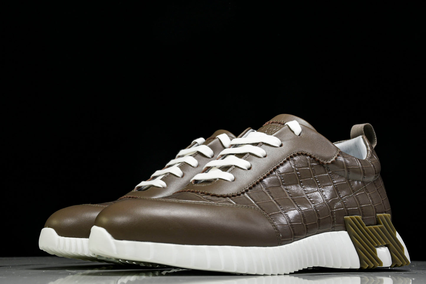 Hermès Bouncing Sneaker 'Etoupe Crocodile'