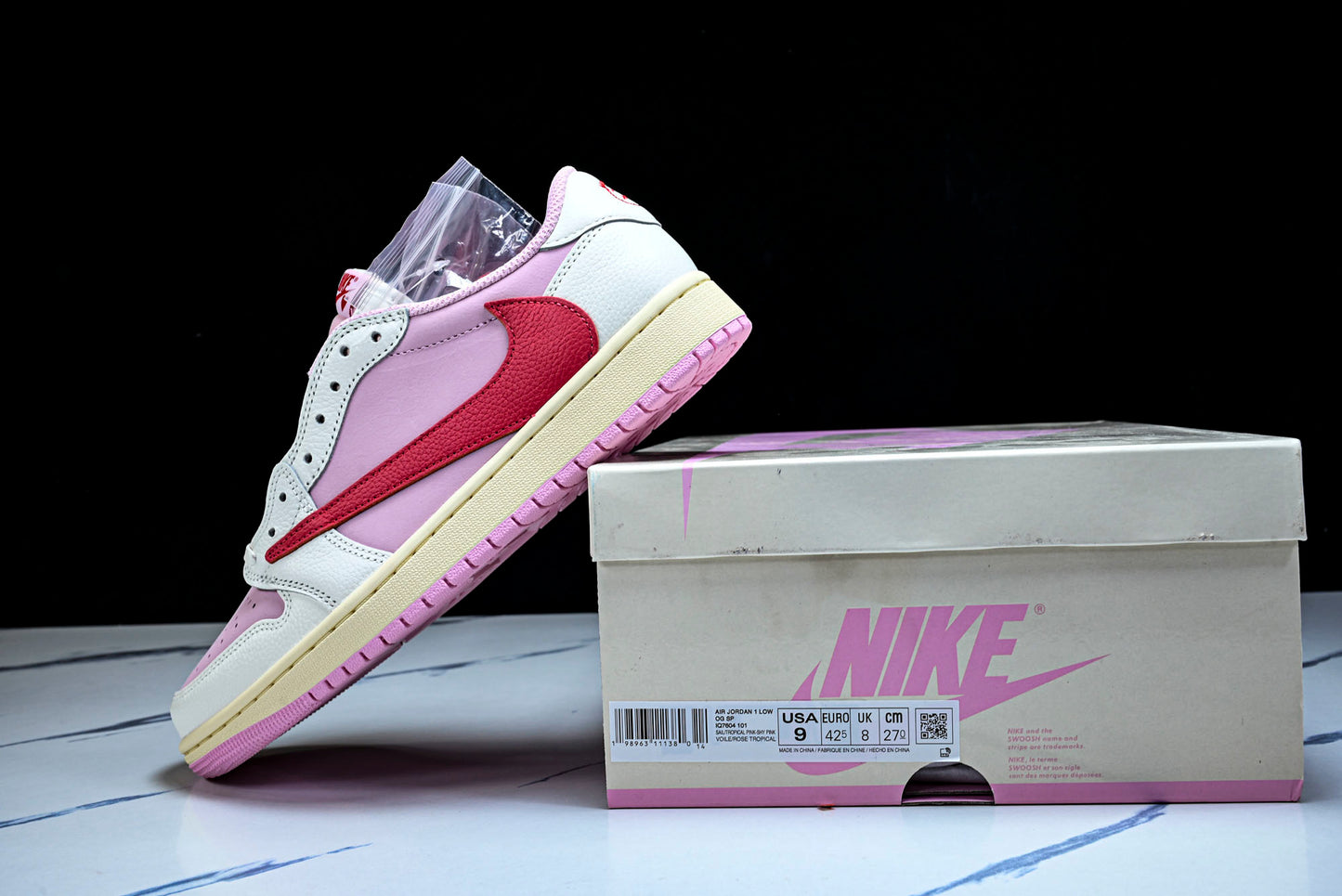 Travis Scott AJ1 Retro Low OG 'Tropical Pink'