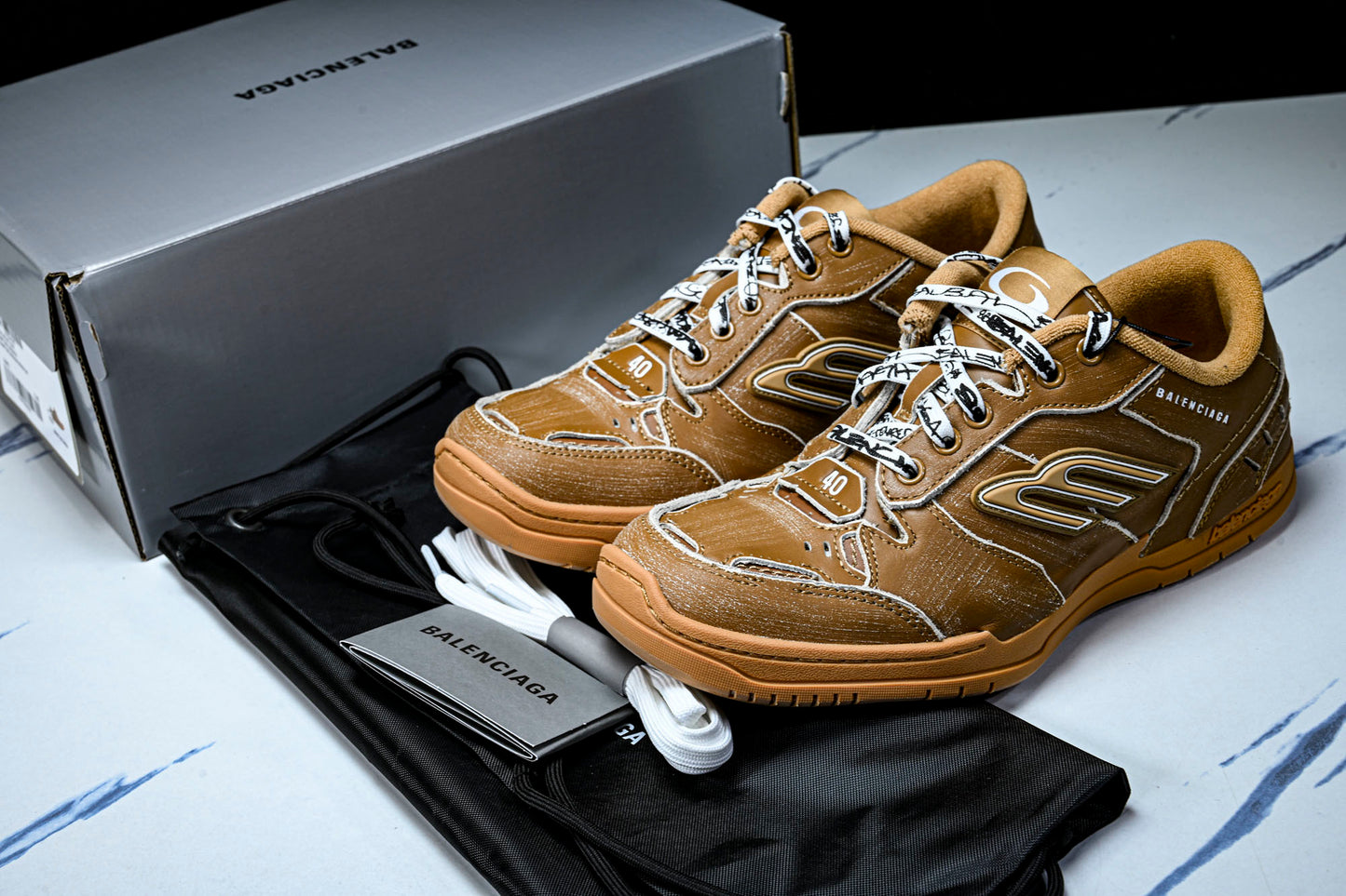 Вalenciaga Hamptons Worn-Out Sneaker 'Camel Brown'