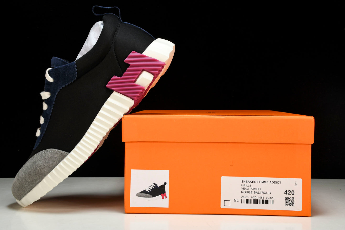 Hermès Bouncing Sneaker 'Noir Bordeaux'