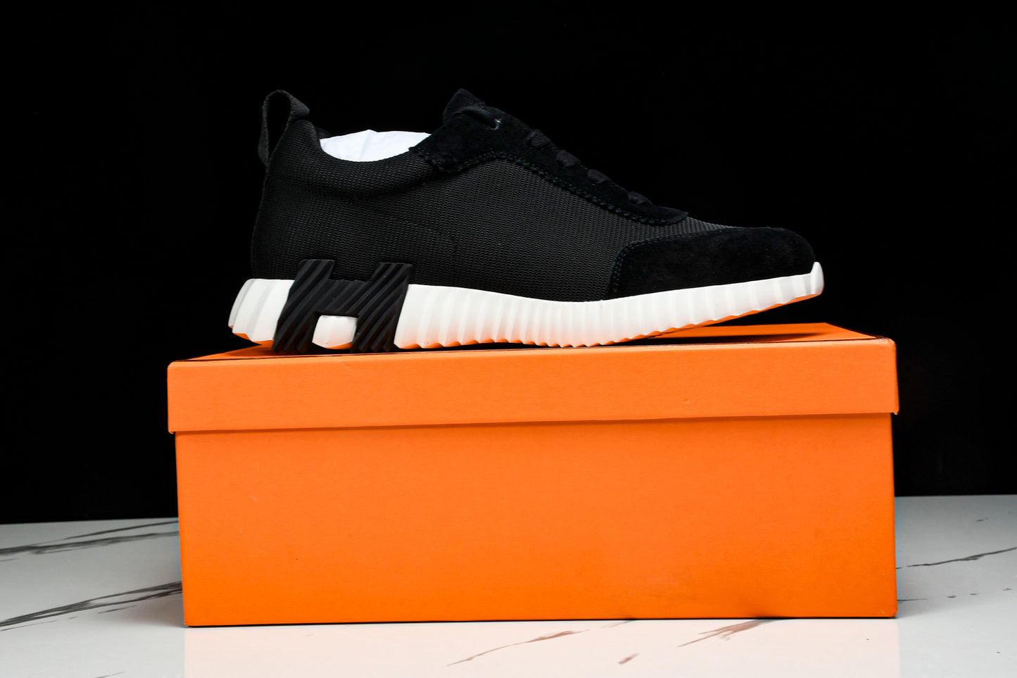 Hermès Bouncing Sneaker 'Noir Blanc'