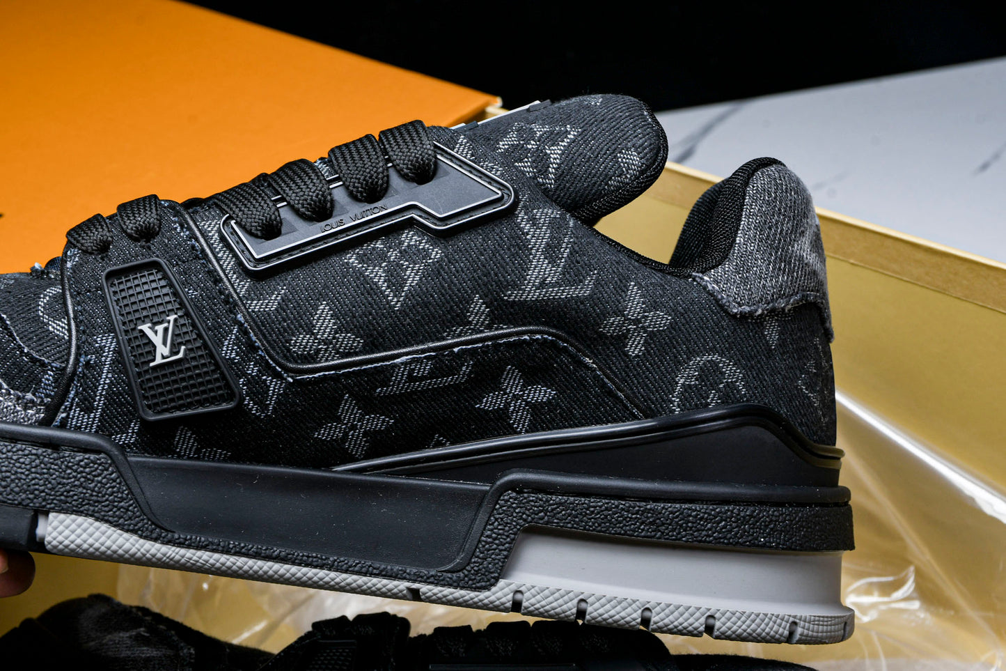 Louis Vuittоп Trainer Low 'Black Denim Monogram Textile'