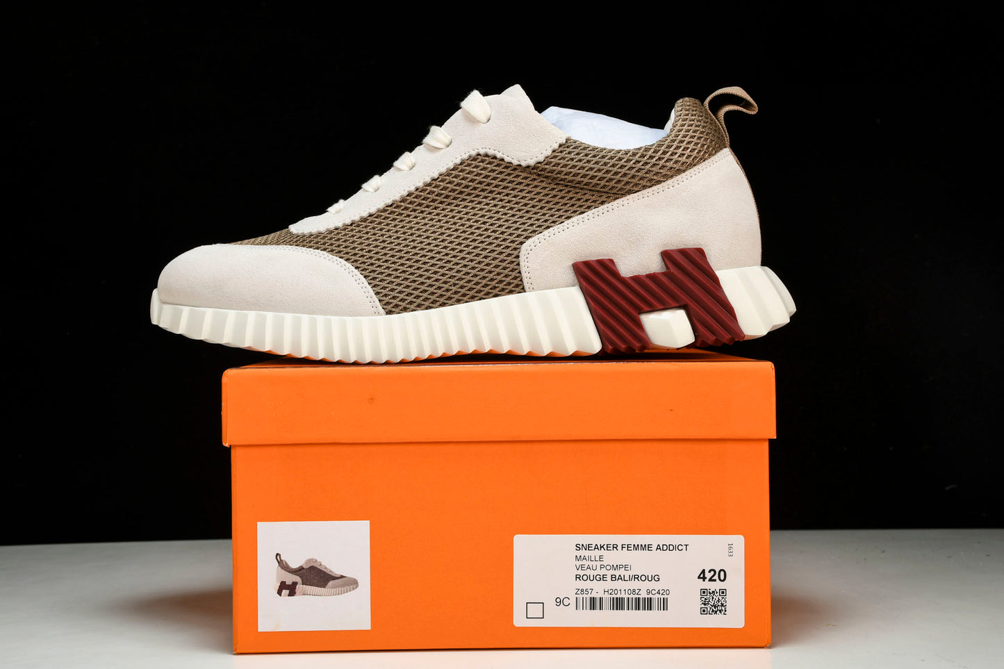 Hermès Bouncing Sneaker 'Beige Argile Blanc'