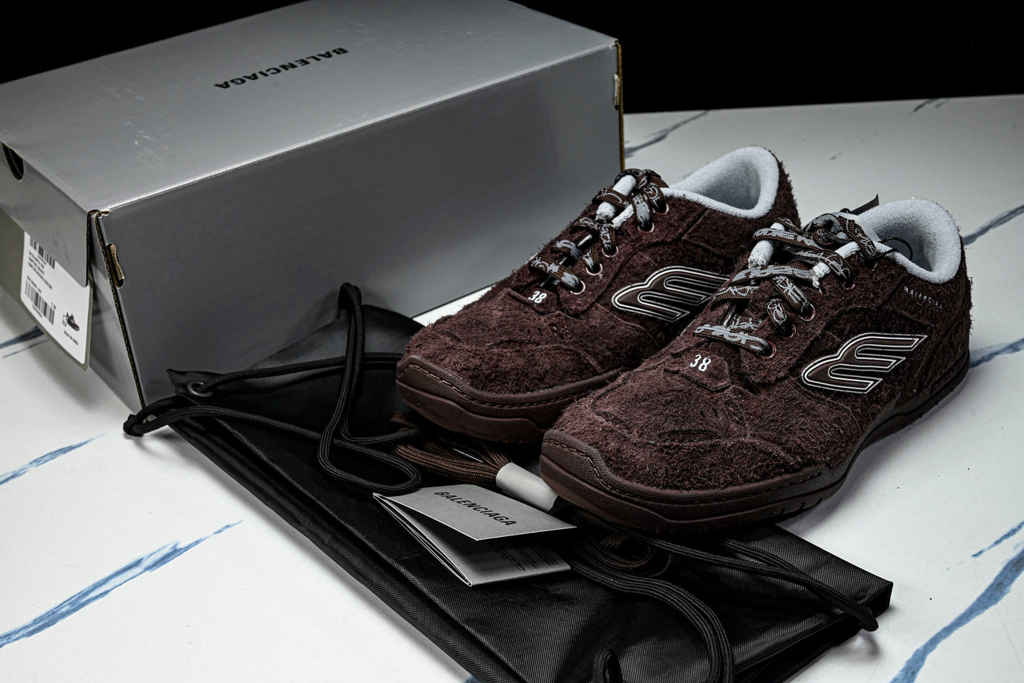 Вalenciaga Hamptons Suede Sneaker 'Dark Brown'
