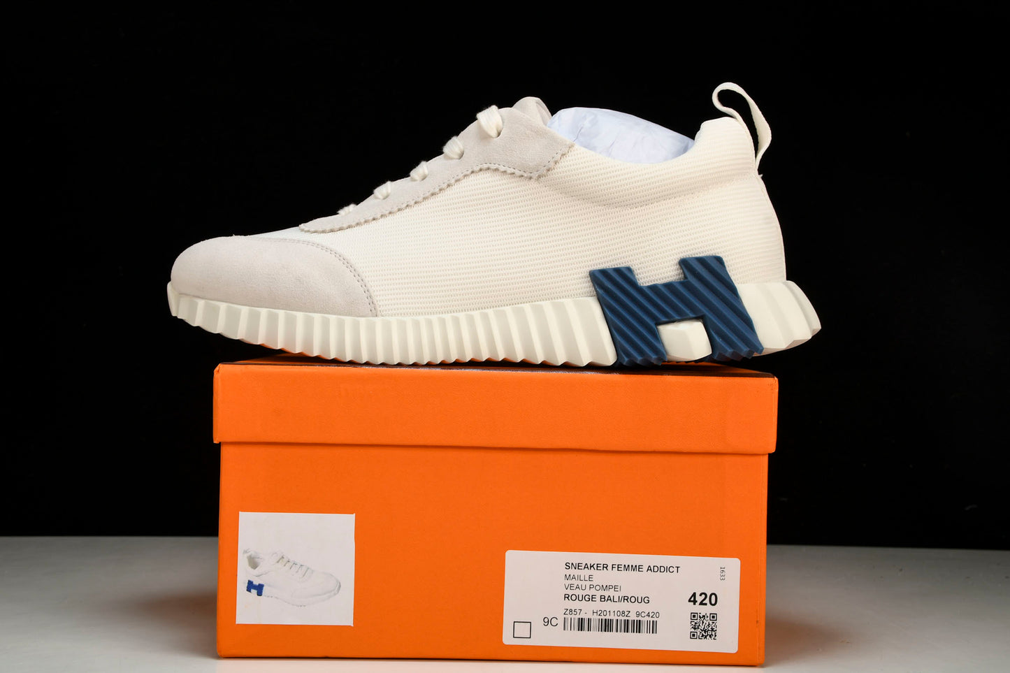 Hermès Bouncing Sneaker 'Blanc Bleu'
