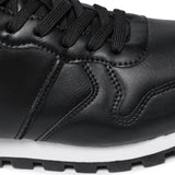 Low Top Black - Black Leather Sneakers
