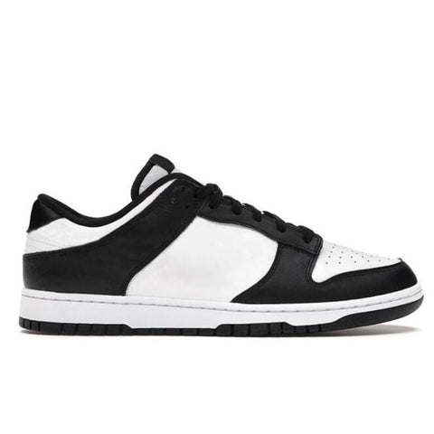 Low Top Leather Basketball Shoe in Black and White