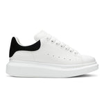 Low Top Leather Widened Tennis Shoe in White
