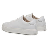 Low Top Plain White Leather Sneakers