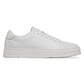 Low Top Plain White Leather Sneakers
