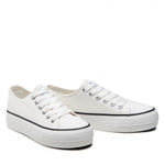 Low Top White Canvas Sneakers