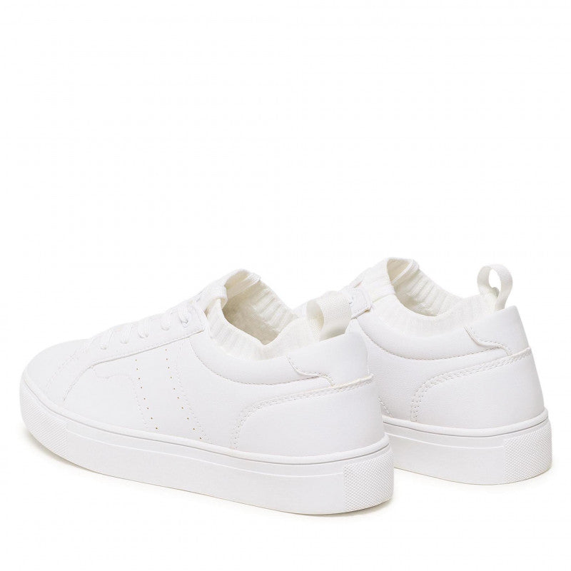 Low Top White Leather Sneakers