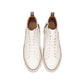 Mid Top Beige Leather Sneakers