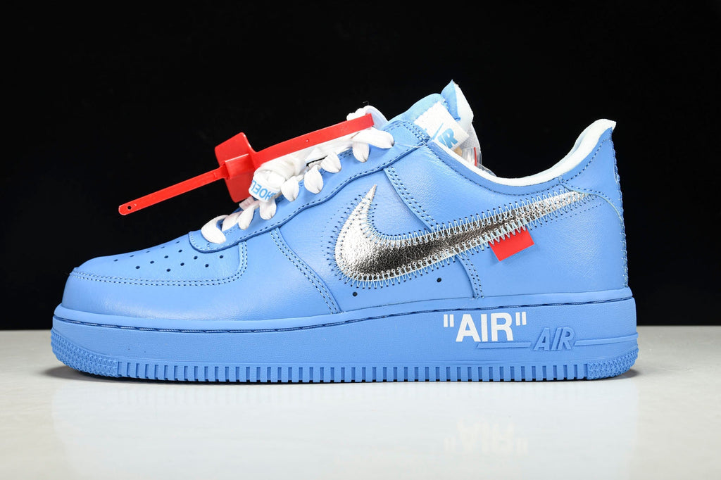 Off-White x Nike Blue Leather MCA Air Force 1 Sneakers Size 43 Off-White x  Nike