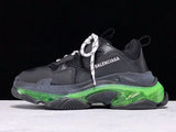 Triple S Sneaker "Black Green Clear Sole"