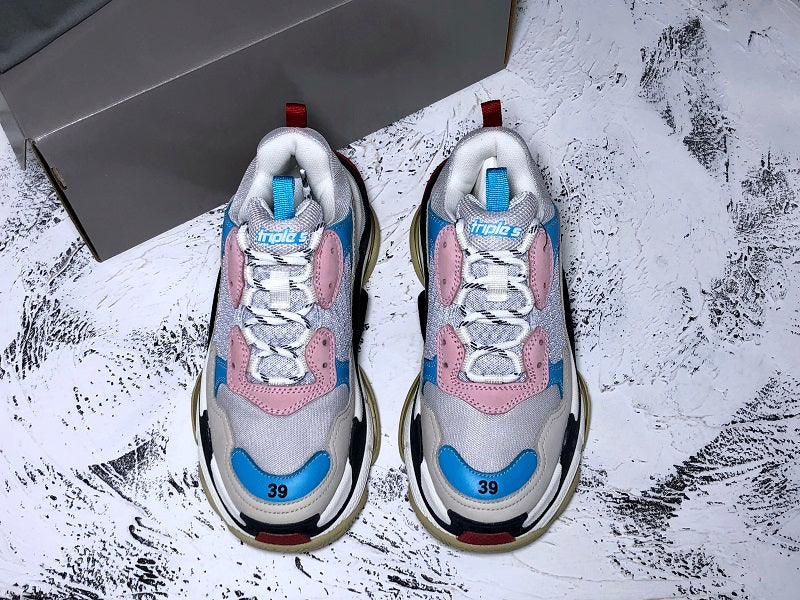 Triple S Sneaker "White Blue Pink"