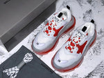 Triple S Sneaker "White Red Clear Sole"