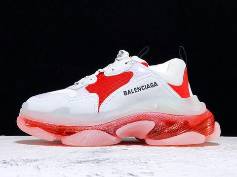 Balenciaga triple s store red clear sole