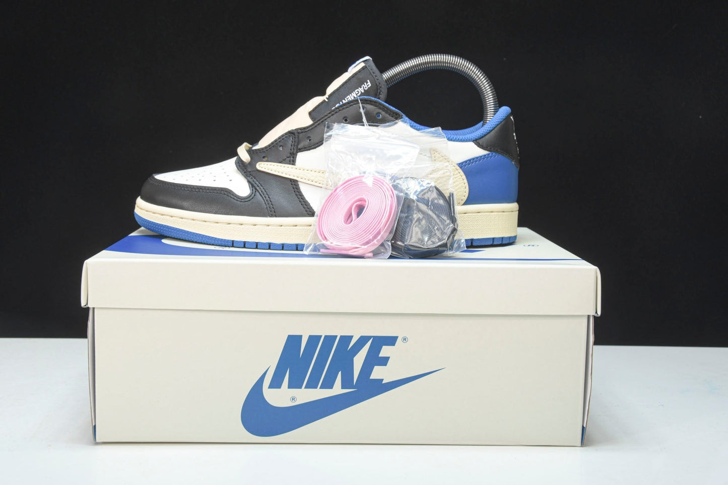Travis Scott AJ1 Low x Fragment ‘Military Blue’